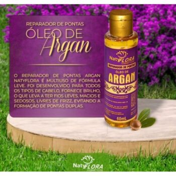 Frasco de Reparador de Pontas Óleo de Argan NatyFlora 60ml.
