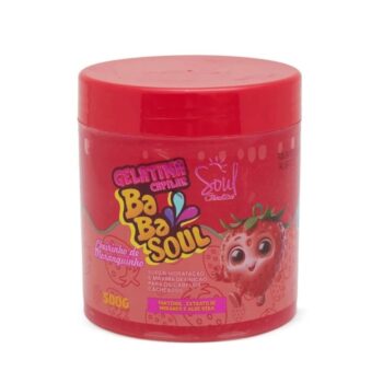 Pote de Gelatina Capilar Babasoul Soul Cosméticos 500g sabor morango.