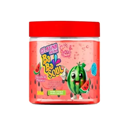 Pote de Gelatina Capilar Babasoul Soul Cosméticos 500g fragrância Melancia.