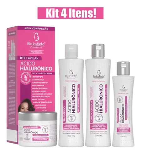 Kit Bio Instinto Ácido Hialurônico 4 itens capilar
