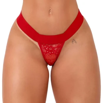 fio dental renda vermelho Tallyta