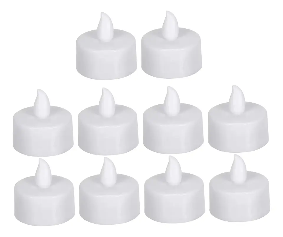10 Vela Decorativa Eletrônica De Led Com Bateria Luz Amarela 1
