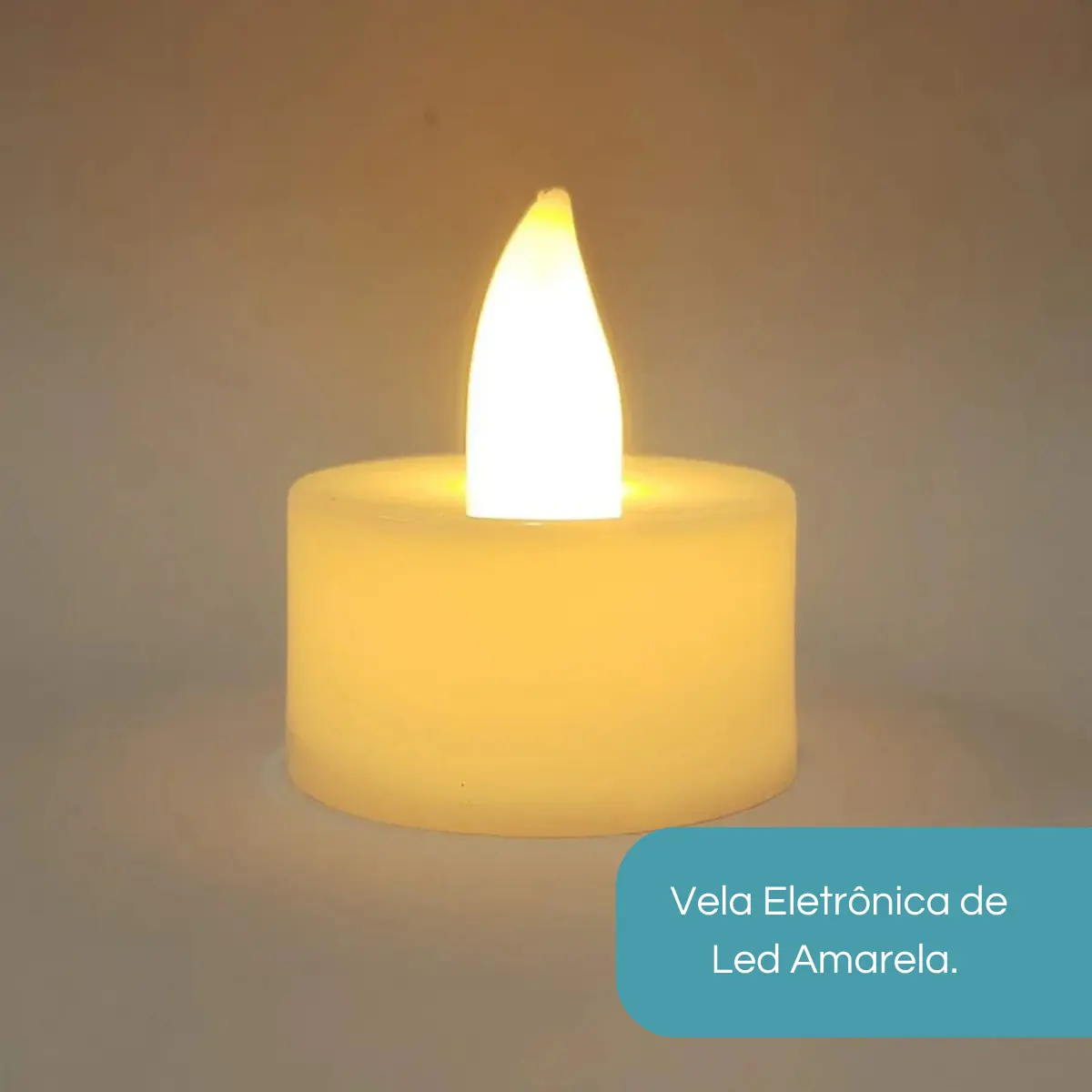 10 Vela Decorativa Eletrônica De Led Com Bateria Luz Amarela 3