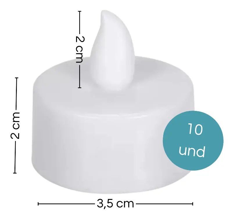 10 Vela Decorativa Eletrônica De Led Com Bateria Luz Amarela