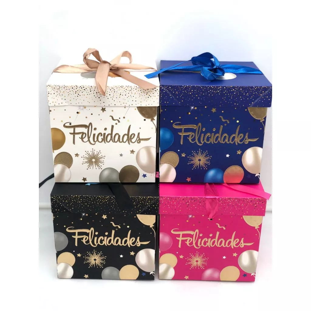 Caixa Presente “Felicidades” com Laço