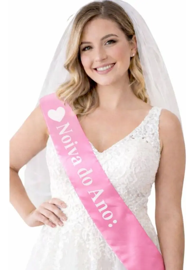 Faixa Noiva do Ano para Festa Despedida de Solteira - rosa