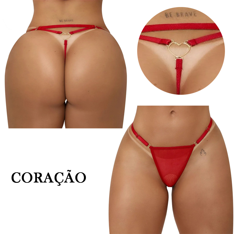 Fio Dental Secretinha Personalizável Vermelho Tallyta CORAÇÃO