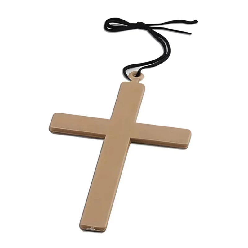 Acessório Crucifixo 23cm Pendurável Plástico - Fantasia Cruz Freira Padre Halloween 1