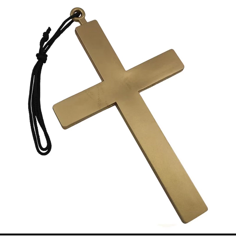Acessório Crucifixo 23cm Pendurável Plástico - Fantasia Cruz Freira Padre Halloween 2