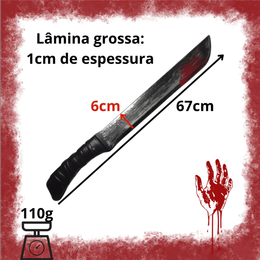 acão Brinquedo 67cm Sangue Plástico Cosplay Halloween Festa machete decorativa lâmina cenográfica halloween cosplay 4