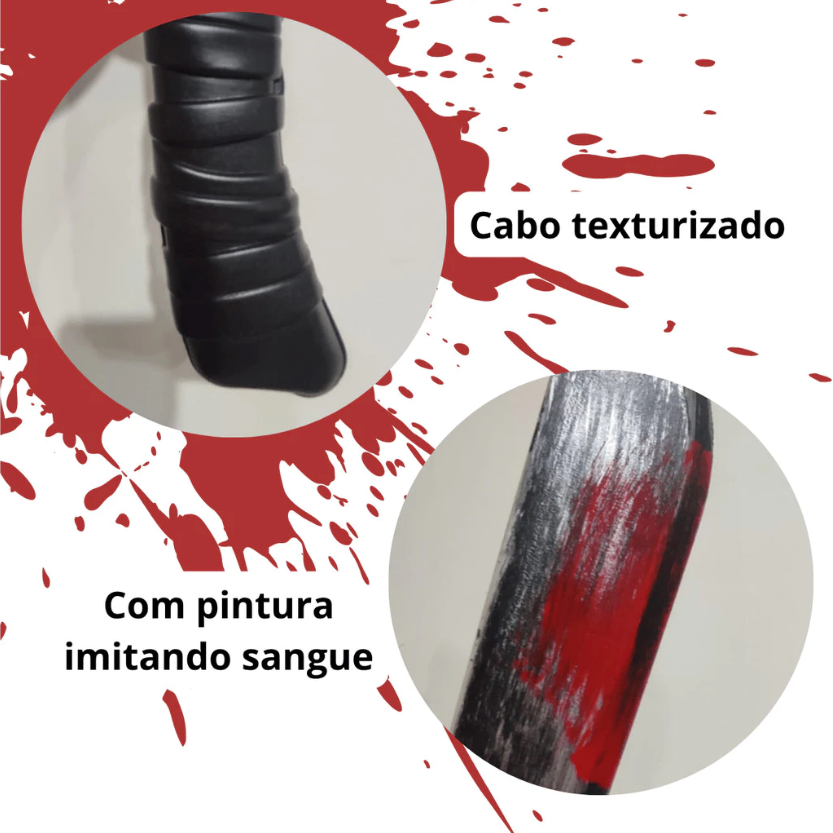 acão Brinquedo 67cm Sangue Plástico Cosplay Halloween Festa machete decorativa lâmina cenográfica halloween cosplay 5