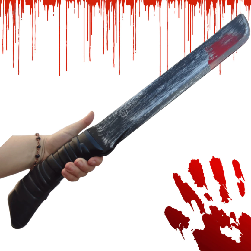 acão Brinquedo 67cm Sangue Plástico Cosplay Halloween Festa machete decorativa lâmina cenográfica halloween cosplay 6